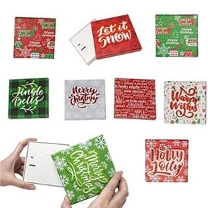 9 PCS Christmas Card Holders Square Gift Boxes for Holiday, 4” x 4” x 0.8”